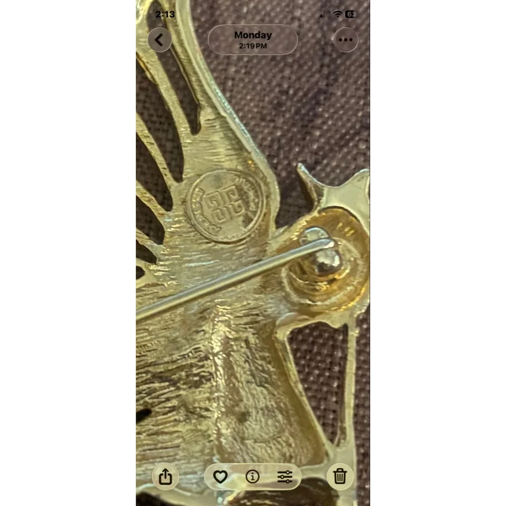 Women's Vintage 1980’s Givenchy Gold Tone Angel Brooch